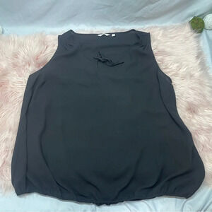 Reitmans black sheer neck high sleeveless layered top plus size 16